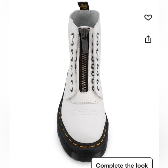 Dr. Martens Women's Sinclair Leather Zip Front Boots - White - Picture 2 of 9